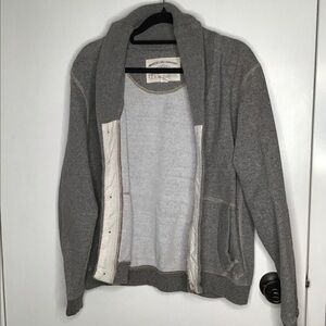 Y2K Men’s American Eagle  Shawl CollarGrey Vintage Classic 1977 w/ pockets USXS